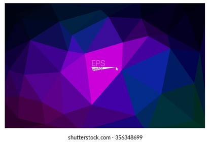 multicolor dark pink, blue geometric rumpled triangular low poly origami style gradient illustration graphic background. Vector polygonal design for your business.