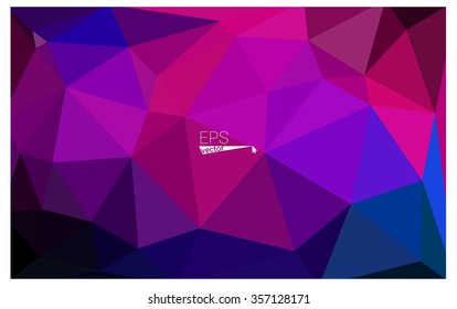 multicolor dark pink, blue geometric rumpled triangular low poly origami style gradient illustration graphic background. Vector polygonal design for your business.