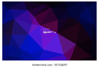 multicolor dark pink, blue geometric rumpled triangular low poly origami style gradient illustration graphic background. Vector polygonal design for your business.