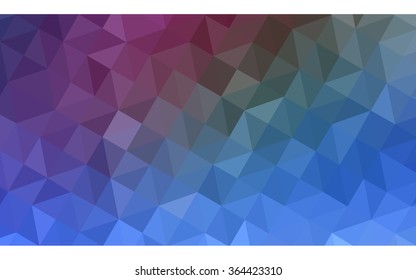 Multicolor dark pink, blue polygonal illustration, which consist of triangles. Geometric background in Origami style with gradient. Triangular design for your business in vector.