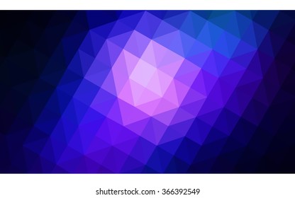Multicolor dark pink, blue polygonal illustration, which consist of triangles. Geometric background in Origami style with gradient. Triangular design for your business.