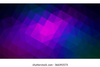 Multicolor dark pink, blue polygonal illustration, which consist of triangles. Geometric background in Origami style with gradient. Triangular design for your business.