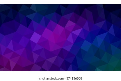 Multicolor dark pink, blue polygonal illustration, which consist of triangles. Geometric background in Origami style with gradient. Triangular design for your business.