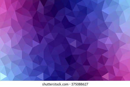 Multicolor dark pink, blue polygonal illustration, which consist of triangles. Geometric background in Origami style with gradient. Triangular design for your business.