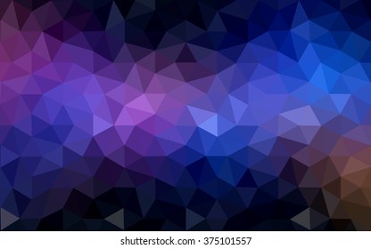 Multicolor dark pink, blue polygonal illustration, which consist of triangles. Geometric background in Origami style with gradient. Triangular design for your business.