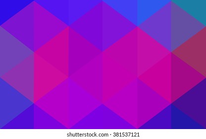 Multicolor dark pink, blue polygonal illustration, which consist of triangles. Geometric background in Origami style with gradient. Triangular design for your business.