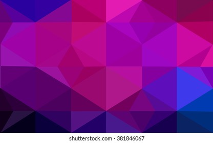 Multicolor dark pink, blue polygonal illustration, which consist of triangles. Geometric background in Origami style with gradient. Triangular design for your business.