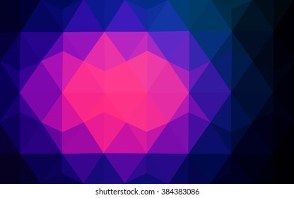 Multicolor dark pink, blue polygonal illustration, which consist of triangles. Geometric background in Origami style with gradient. Triangular design for your business.