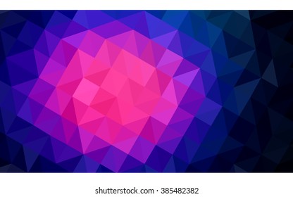 Multicolor dark pink, blue polygonal illustration, which consist of triangles. Geometric background in Origami style with gradient. Triangular design for your business.