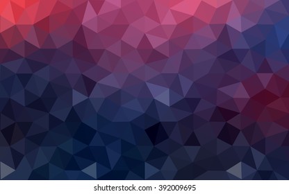 Multicolor dark pink, blue polygonal illustration, which consist of triangles. Geometric background in Origami style with gradient. Triangular design for your business.