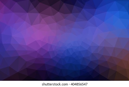 Multicolor dark pink, blue polygonal illustration, which consist of triangles. Geometric background in Origami style with gradient. Triangular design for your business.