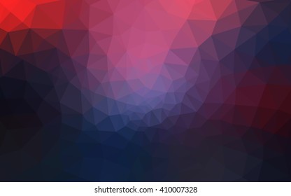 Multicolor dark pink, blue polygonal illustration, which consist of triangles. Geometric background in Origami style with gradient. Triangular design for your business.
