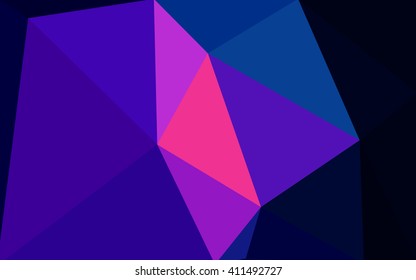 Multicolor dark pink, blue polygonal illustration, which consist of triangles. Geometric background in Origami style with gradient. Triangular design for your business.