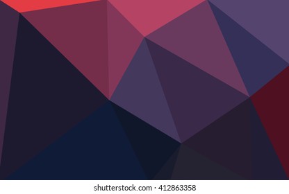 Multicolor dark pink, blue polygonal illustration, which consist of triangles. Geometric background in Origami style with gradient. Triangular design for your business.