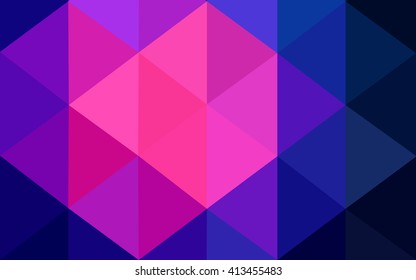 Multicolor dark pink, blue polygonal illustration, which consist of triangles. Geometric background in Origami style with gradient. Triangular design for your business.