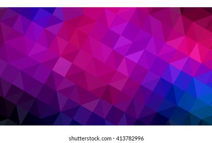 Multicolor dark pink, blue polygonal illustration, which consist of triangles. Geometric background in Origami style with gradient. Triangular design for your business.