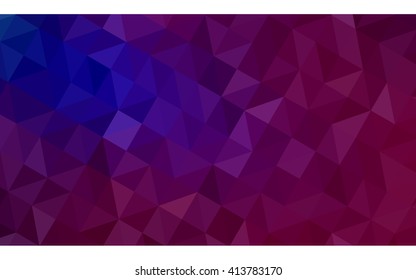 Multicolor dark pink, blue polygonal illustration, which consist of triangles. Geometric background in Origami style with gradient. Triangular design for your business.