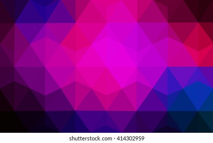 Multicolor dark pink, blue polygonal illustration, which consist of triangles. Geometric background in Origami style with gradient. Triangular design for your business.