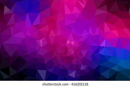 Multicolor dark pink, blue polygonal illustration, which consist of triangles. Geometric background in Origami style with gradient. Triangular design for your business.