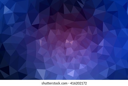 Multicolor dark pink, blue polygonal illustration, which consist of triangles. Geometric background in Origami style with gradient. Triangular design for your business.