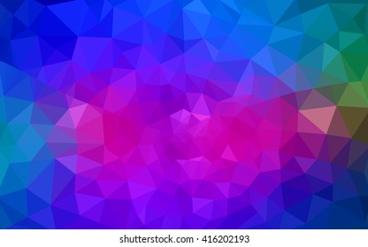 Multicolor dark pink, blue polygonal illustration, which consist of triangles. Geometric background in Origami style with gradient. Triangular design for your business.