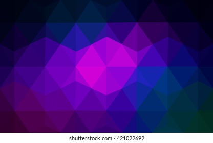 Multicolor dark pink, blue polygonal illustration, which consist of triangles. Geometric background in Origami style with gradient. Triangular design for your business.