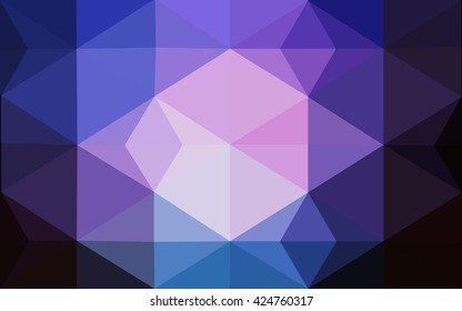 Multicolor dark pink, blue polygonal illustration, which consist of triangles. Geometric background in Origami style with gradient. Triangular design for your business.