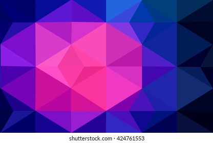 Multicolor dark pink, blue polygonal illustration, which consist of triangles. Geometric background in Origami style with gradient. Triangular design for your business.