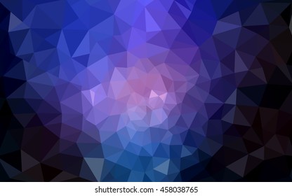 Multicolor dark pink, blue polygonal illustration, which consist of triangles. Geometric background in Origami style with gradient. Triangular design for your business.