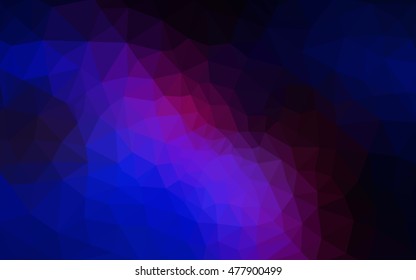 Multicolor dark pink, blue polygonal illustration, which consist of triangles. Geometric background in Origami style with gradient. Triangular design for your business.