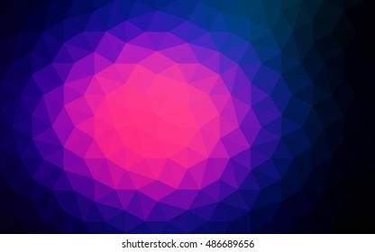 Multicolor dark pink, blue polygonal illustration, which consist of triangles. Geometric background in Origami style with gradient. Triangular design for your business.