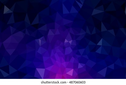 Multicolor dark pink, blue polygonal illustration, which consist of triangles. Geometric background in Origami style with gradient. Triangular design for your business.