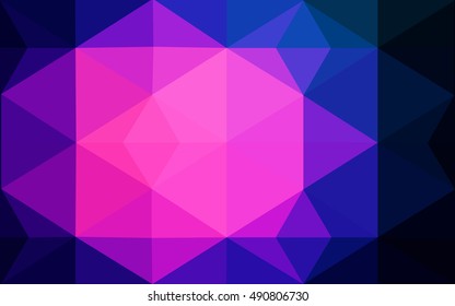 Multicolor dark pink, blue polygonal illustration, which consist of triangles. Geometric background in Origami style with gradient. Triangular design for your business.