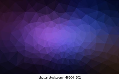 Multicolor dark pink, blue polygonal illustration, which consist of triangles. Geometric background in Origami style with gradient. Triangular design for your business.