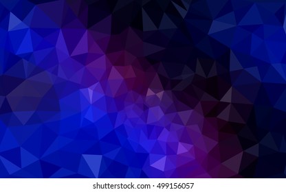 Multicolor dark pink, blue polygonal illustration, which consist of triangles. Geometric background in Origami style with gradient. Triangular design for your business.