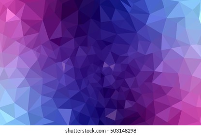 Multicolor dark pink, blue polygonal illustration, which consist of triangles. Geometric background in Origami style with gradient. Triangular design for your business.