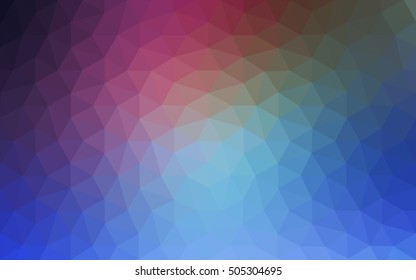 Multicolor dark pink, blue polygonal illustration, which consist of triangles. Geometric background in Origami style with gradient. Triangular design for your business.