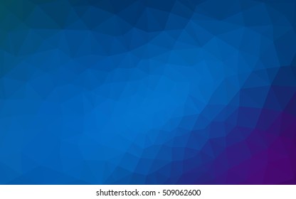 Multicolor dark pink, blue polygonal illustration, which consist of triangles. Geometric background in Origami style with gradient. Triangular design for your business.