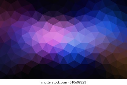 Multicolor dark pink, blue polygonal illustration, which consist of triangles. Geometric background in Origami style with gradient. Triangular design for your business.