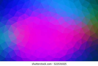 Multicolor dark pink, blue polygonal illustration, which consist of triangles. Geometric background in Origami style with gradient. Triangular design for your business.