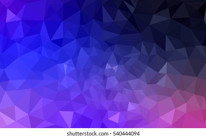 Multicolor dark pink, blue polygonal illustration, which consist of triangles. Geometric background in Origami style with gradient. Triangular design for your business.