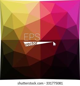 multicolor dark pink geometric rumpled triangular low poly style gradient illustration graphic background. Vector polygonal design for your business.