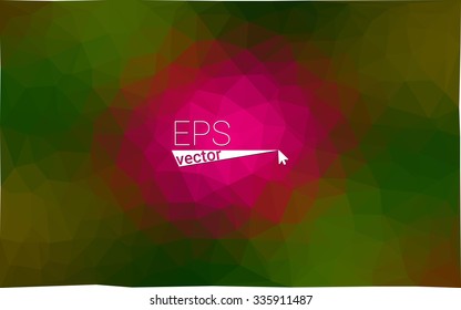 Multicolor dark pink, green geometric rumpled triangular low poly style gradient illustration graphic background. Vector polygonal design for your business.
