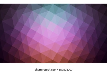 Multicolor dark pink, green polygonal illustration, which consist of triangles. Geometric background in Origami style with gradient. Triangular design for your business.