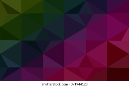 Multicolor dark pink, green polygonal illustration, which consist of triangles. Geometric background in Origami style with gradient. Triangular design for your business.