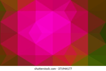 Multicolor dark pink, green polygonal illustration, which consist of triangles. Geometric background in Origami style with gradient. Triangular design for your business.