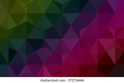 Multicolor dark pink, green polygonal illustration, which consist of triangles. Geometric background in Origami style with gradient. Triangular design for your business.