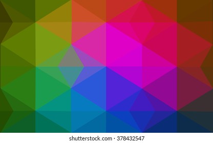 Multicolor dark pink, green polygonal illustration, which consist of triangles. Geometric background in Origami style with gradient. Triangular design for your business.