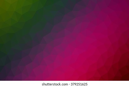 Multicolor dark pink, green polygonal illustration, which consist of triangles. Geometric background in Origami style with gradient. Triangular design for your business.