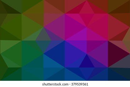 Multicolor dark pink, green polygonal illustration, which consist of triangles. Geometric background in Origami style with gradient. Triangular design for your business.